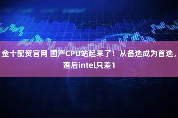 金十配资官网 国产CPU站起来了！从备选成为首选，落后intel只差1