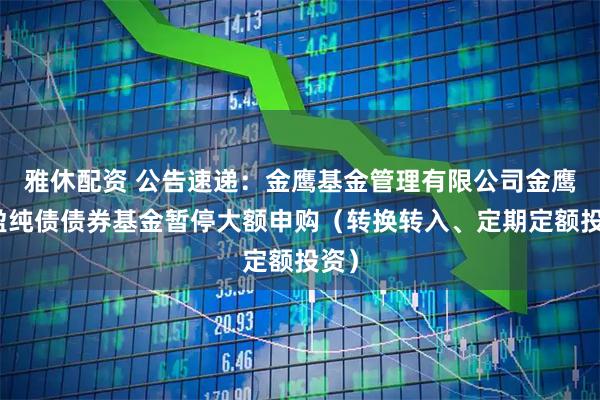雅休配资 公告速递：金鹰基金管理有限公司金鹰添盈纯债债券基金暂停大额申购（转换转入、定期定额投资）